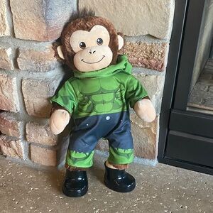 Build-A-Bear Curious George Monkey Incredible Hulk Outfit
